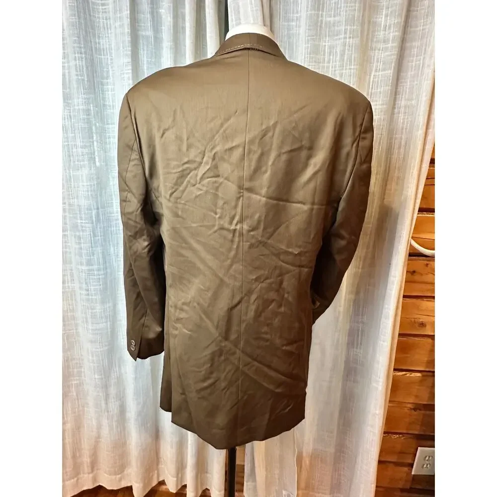 Steve Harvey Code Red 42R Brown Merino Wool Sport Coat Blazer Super 120s